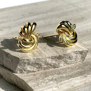 NEW~ Anthropologie Crystal Fan Stud Earrings